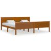 Estructura De Cama Madera Maciza Pino Marrón Miel 200x200 Cm Vidaxl