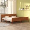 Estructura De Cama Madera Maciza Pino Marrón Miel 200x200 Cm Vidaxl