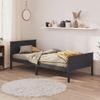 Estructura De Cama Madera Maciza De Pino Gris 100x200 Cm Vidaxl