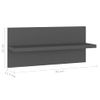 Estantes De Pared 2 Uds Madera Contrachapada Gris 40x11,5x18 Cm Vidaxl