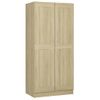 Armario De Madera Contrachapada Color Roble 82,5x51,5x180 Cm Vidaxl