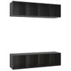 Muebles De Salón De Pared 2 Uds Madera Ingeniería Negro Brillo Vidaxl