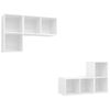 Muebles De Pared Para Tv 4 Uds Madera Contrachapada Blanco Vidaxl