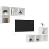 Muebles De Pared Para Tv 4 Uds Madera Contrachapada Blanco Vidaxl