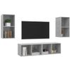 Muebles De Salón De Pared 4 Pzs Madera Ingeniería Gris Hormigón Vidaxl