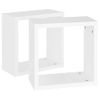 Estantes Cubo De Pared 2 Unidades Blanco 30x15x30 Cm Vidaxl