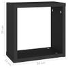 Estante Cubo Pared 2 Uds Negro 30x15x30 Cm Vidaxl