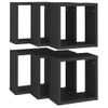 Estante Cubo Pared 6 Uds Negro 30x15x30 Cm Vidaxl