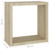 Estantes Cubo De Pared 2 Unidades Roble Sonoma 30x15x30 Cm Vidaxl