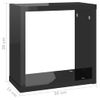 Estantes Cubo De Pared 6 Unidades Negro Brillo 30x15x30 Cm Vidaxl