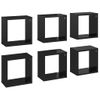 Estantes Cubo De Pared 6 Unidades Negro Brillo 26x15x26 Cm Vidaxl
