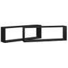 Estantes Cubo De Pared 2 Uds Contrachapado Negro 80x15x26,5 Cm Vidaxl