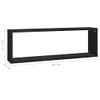 Estantes Cubo De Pared 2 Uds Contrachapado Negro 80x15x26,5 Cm Vidaxl