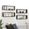 Estantes Cubo De Pared 4 Uds Contrachapado Negro 80x15x26,5 Cm Vidaxl