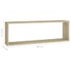 Estante Cubo Pared 4uds Contrachapado Roble Sonoma 80x15x26,5cm Vidaxl