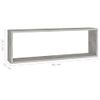 Estante De Pared 4 Uds Contrachapado Gris Hormigón 80x15x26,5cm Vidaxl