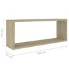 Estante Cubo Pared 4 Uds Contrachapado Roble Sonoma 60x15x23 Cm Vidaxl