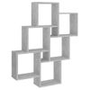 Estante Cubo De Pared Contrachapado Gris Hormigón 78x15x93 Cm Vidaxl