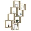 Estante Cubo De Pared Contrachapado Roble Sonoma 90x15x119 Cm Vidaxl