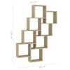 Estante Cubo De Pared Contrachapado Roble Sonoma 90x15x119 Cm Vidaxl