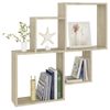 Estante Cubo De Pared Contrachapado Roble Sonoma 80x15x78,5 Cm Vidaxl