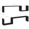 Estantes De Pared 2 Uds Madera Contrachapada Negro 100x15x20 Cm Vidaxl