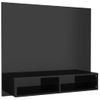 Mueble Tv De Pared Contrachapado Negro Brillante 102x23,5x90 Cm Vidaxl