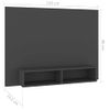 Mueble De Tv De Pared Madera Contrachapada Gris 120x23,5x90 Cm Vidaxl