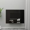 Mueble Tv De Pared Contrachapado Negro Brillante 135x23,5x90 Cm Vidaxl