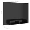 Mueble Tv De Pared Contrachapado Negro Brillante 135x23,5x90 Cm Vidaxl