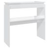 Mesa Consola Madera Contrachapada Blanco Brillante 80x30x80 Cm Vidaxl