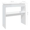 Mesa Consola Madera Contrachapada Blanco Brillante 80x30x80 Cm Vidaxl