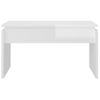 Mesa De Centro Madera Contrachapada Blanco Brillante 68x50x38cm Vidaxl