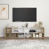 Mueble De Tv Madera Contrachapada Blanco Y Roble 149x30x52 Cm Vidaxl