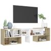 Mueble De Tv Madera Contrachapada Blanco Y Roble 149x30x52 Cm Vidaxl