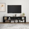 Mueble De Tv Madera Contrachapada Negro Brillante 149x30x52 Cm Vidaxl