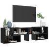 Mueble De Tv Madera Contrachapada Negro Brillante 149x30x52 Cm Vidaxl