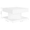 Mesa De Centro Madera Contrachapada Blanco 57x57x30 Cm Vidaxl