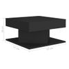 Mesa De Centro Madera Contrachapada Negro 57x57x30 Cm Vidaxl