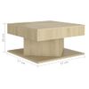 Mesa De Centro Madera Contrachapada Roble Sonoma 57x57x30 Cm Vidaxl