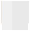 Armario De Madera Contrachapada Blanco Brillante 100x32,5x35 Cm Vidaxl