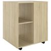 Armario Con Ruedas Madera Contrachapada Roble Sonoma 60x53x72cm Vidaxl