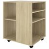 Armario Con Ruedas Madera Contrachapada Roble Sonoma 60x53x72cm Vidaxl