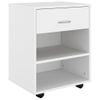 Armario Con Ruedas Madera Contrachapada Blanco 46x36x59 Cm Vidaxl