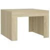 Mesa De Centro De Madera Contrachapada Color Roble 50x50x35 Cm Vidaxl