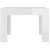 Mesa De Centro De Aglomerado Blanco Brillante 50x50x35 Cm Vidaxl