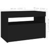 Mesitas De Noche Luces Led 2 Uds Contrachapada Negro 60x35x40cm Vidaxl