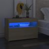 Mesitas De Noche Con Led 2 Uds Contrachapada Sonoma 60x35x40 Cm Vidaxl