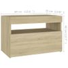 Mesitas De Noche Con Led 2 Uds Contrachapada Sonoma 60x35x40 Cm Vidaxl