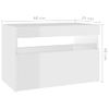 Mesitas Noche Led 2 Uds Contrachapada Blanco Brillo 60x35x40 Cm Vidaxl